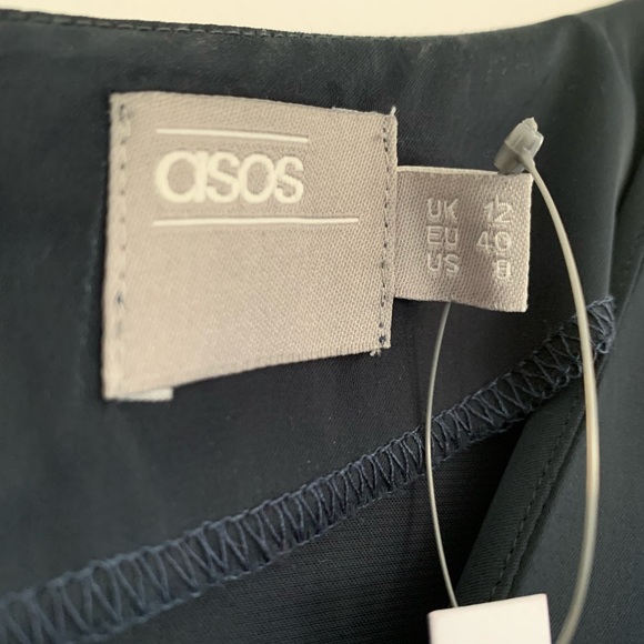 ASOS jumpsuit. Dark blue, silky, size 8P, NWT. - Picture 3 of 3